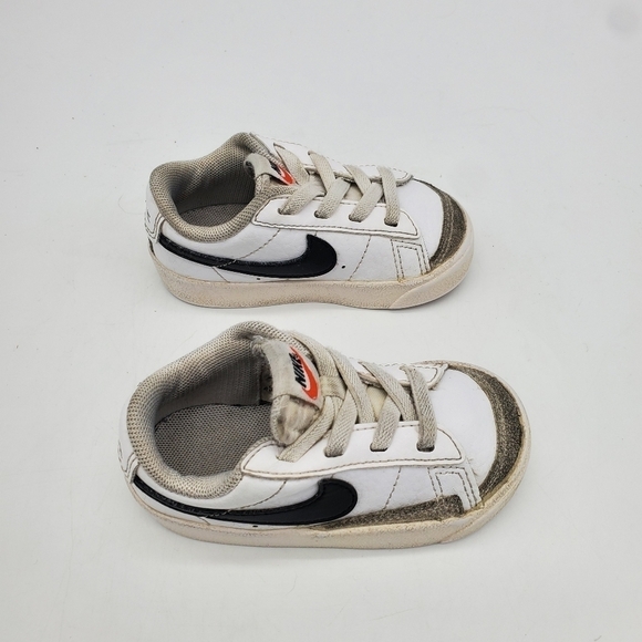 Nike Shoes Toddler 5c Blazer Low 77 Kids White Gray Black Strap DA4076-101 - Picture 6 of 10